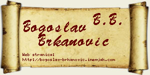 Bogoslav Brkanović vizit kartica
